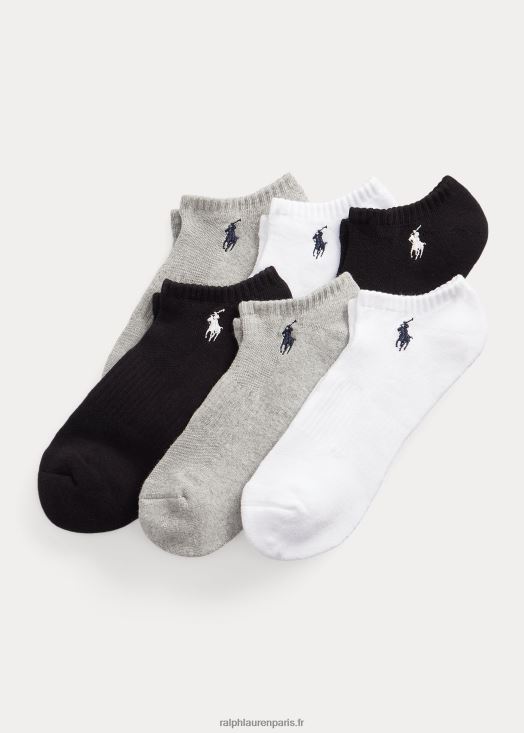 lot de 6 paires de chaussettes basses en coton mélangé 46T60T2546 Hommes Ralph Lauren gris assorti