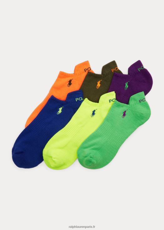 lot de 6 paires de chaussettes basses à logo 46T60T2306 Hommes Ralph Lauren néon