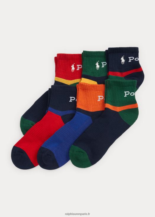 lot de 6 paires de chaussettes mi-mollet color-block 46T60T2309 Hommes Ralph Lauren assorti