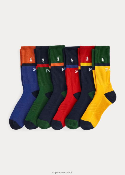 lot de 6 paires de chaussettes mi-mollet color-block 46T60T2311 Hommes Ralph Lauren