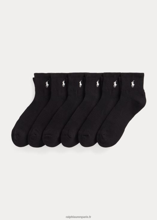 lot de 6 paires de chaussettes mi-mollet en coton mélangé 46T60T2539 Hommes Ralph Lauren noir