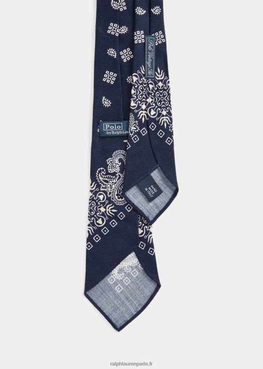 cravate bandana en laine d'inspiration vintage 46T60T2512 Hommes Ralph Lauren marine
