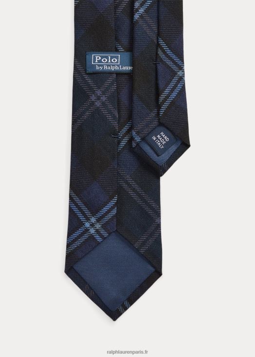 cravate échalote en laine à carreaux 46T60T2510 Hommes Ralph Lauren marine