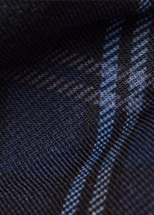 cravate échalote en laine à carreaux 46T60T2510 Hommes Ralph Lauren marine
