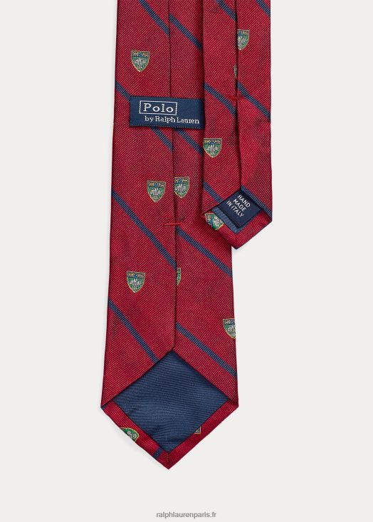 cravate club en soie à rayures 46T60T2269 Hommes Ralph Lauren rouge