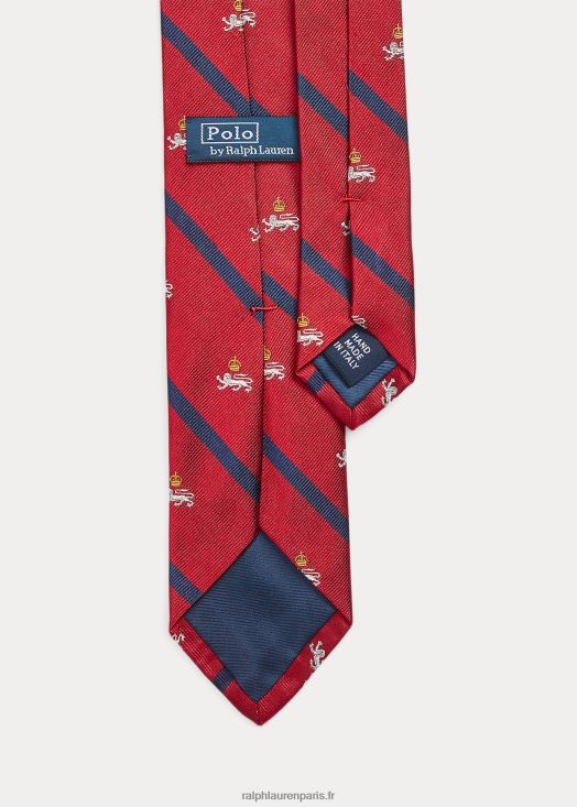 cravate club en soie à rayures 46T60T2275 Hommes Ralph Lauren rouge