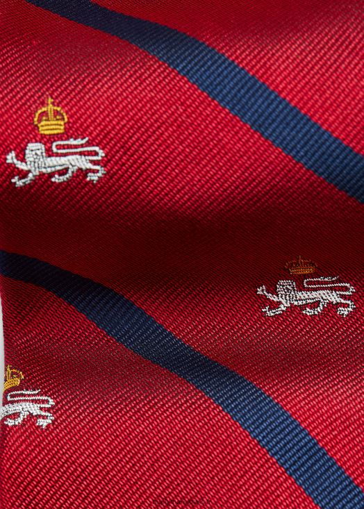 cravate club en soie à rayures 46T60T2275 Hommes Ralph Lauren rouge