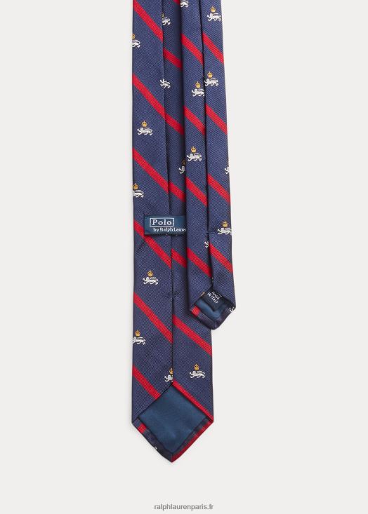 cravate club rayée en soie repp 46T60T2270 Hommes Ralph Lauren marine