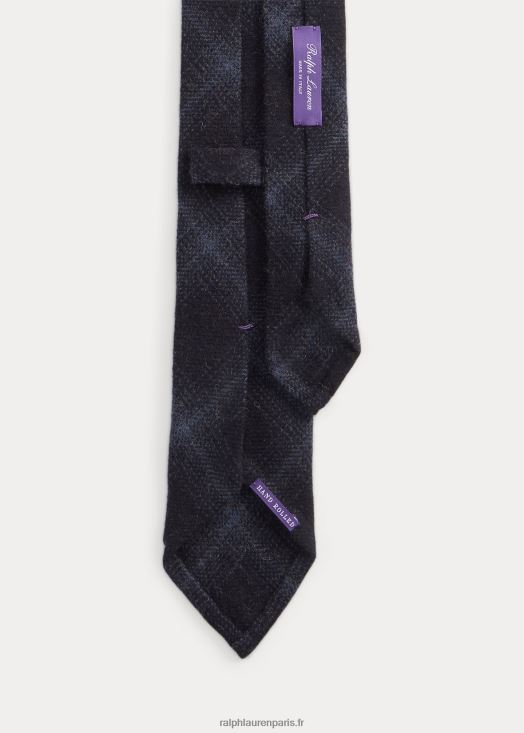 cravate en cachemire à carreaux 46T60T8947 Hommes Ralph Lauren bleu marine