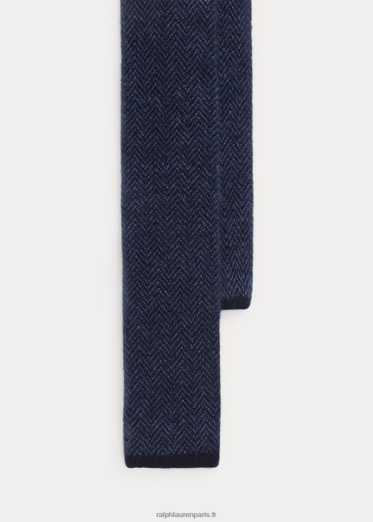 cravate en cachemire à chevrons 46T60T8953 Hommes Ralph Lauren bleu marine/poussière