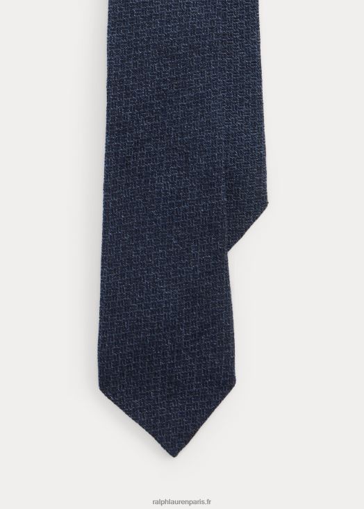 cravate en cachemire et soie à chevrons 46T60T8952 Hommes Ralph Lauren bleu marine/poussière