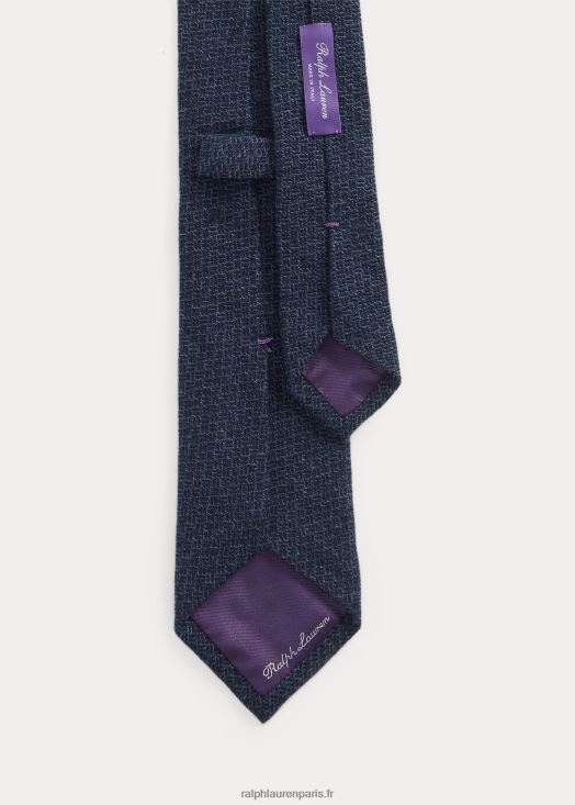 cravate en cachemire et soie à chevrons 46T60T8952 Hommes Ralph Lauren bleu marine/poussière