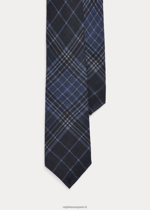 cravate en cachemire et soie à imprimé tartan 46T60T8928 Hommes Ralph Lauren bleu marine/poussière