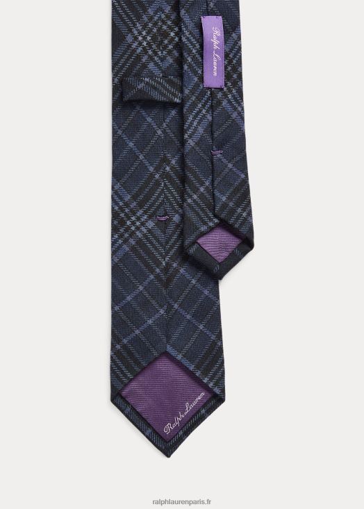 cravate en cachemire et soie à imprimé tartan 46T60T8928 Hommes Ralph Lauren bleu marine/poussière