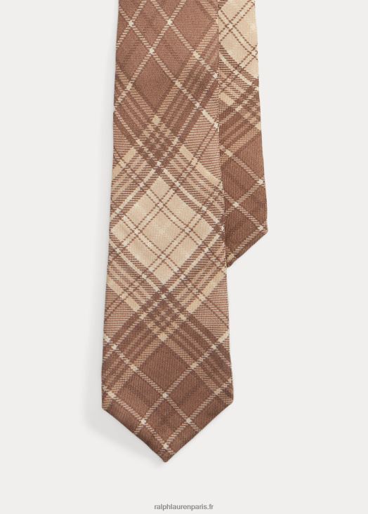 cravate en cachemire et soie à imprimé tartan 46T60T8929 Hommes Ralph Lauren bronzage multiple