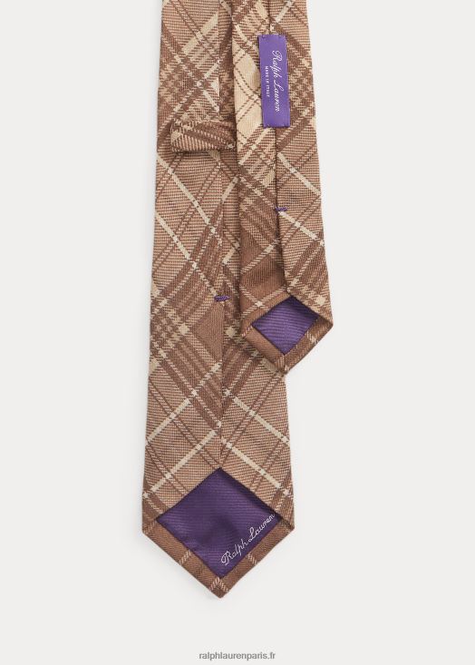 cravate en cachemire et soie à imprimé tartan 46T60T8929 Hommes Ralph Lauren bronzage multiple