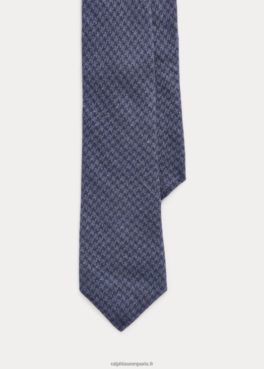 cravate en cachemire et soie à motif pied-de-poule 46T60T8959 Hommes Ralph Lauren bleu marine/poussière