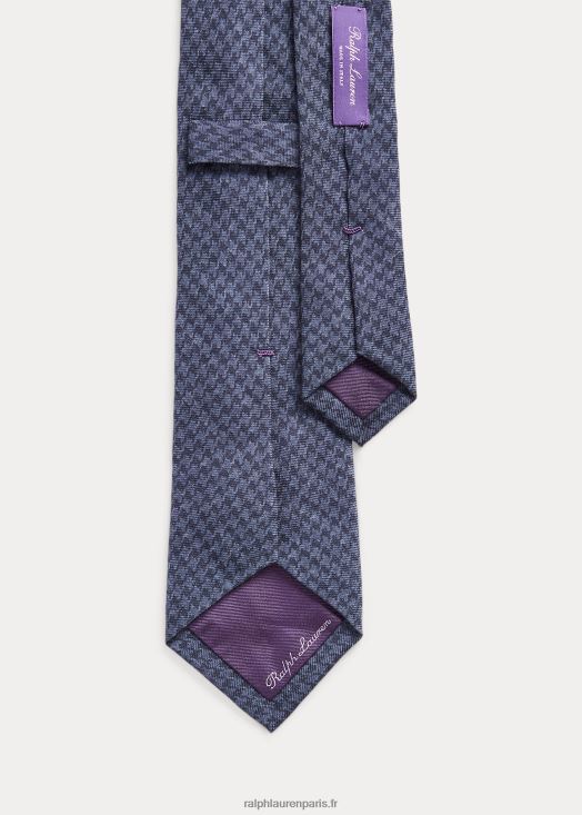 cravate en cachemire et soie à motif pied-de-poule 46T60T8959 Hommes Ralph Lauren bleu marine/poussière
