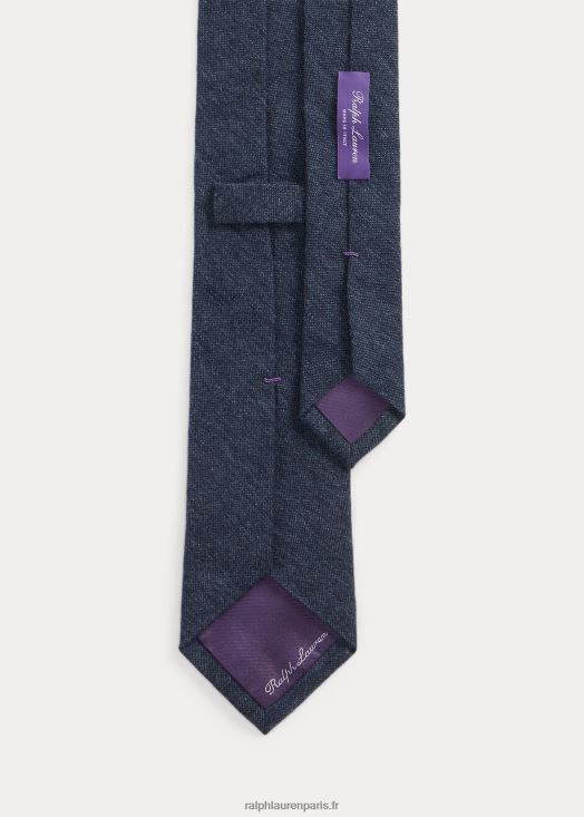 cravate en cachemire et soie à tissage de tiques 46T60T8964 Hommes Ralph Lauren marine