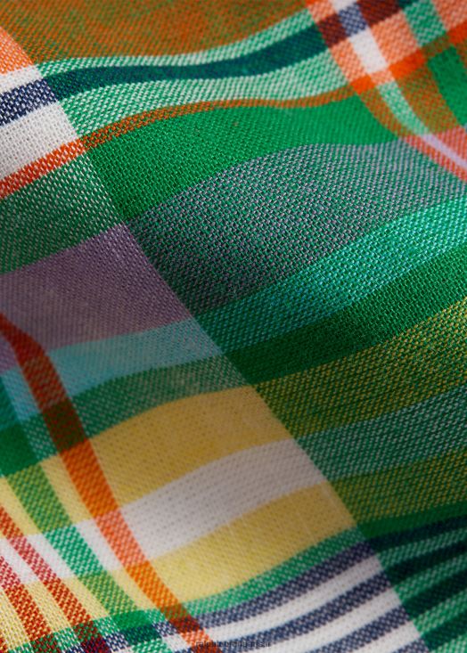 cravate en coton à carreaux 46T60T2410 Hommes Ralph Lauren multi orange/vert