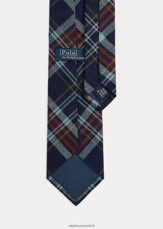 cravate en coton à carreaux 46T60T8751 Hommes Ralph Lauren multi indigo/rouge