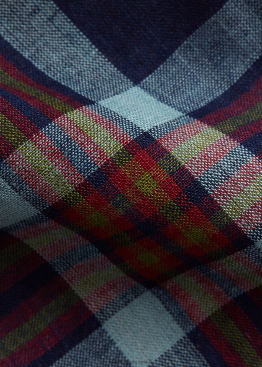 cravate en coton à carreaux 46T60T8751 Hommes Ralph Lauren multi indigo/rouge