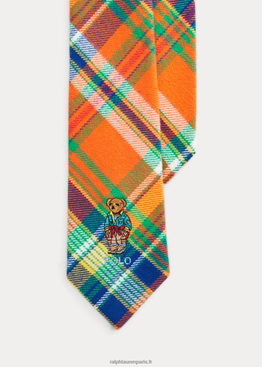 cravate en flanelle à carreaux polo bear 46T60T2519 Hommes Ralph Lauren multi orange/royal