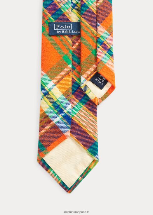 cravate en flanelle à carreaux polo bear 46T60T2519 Hommes Ralph Lauren multi orange/royal