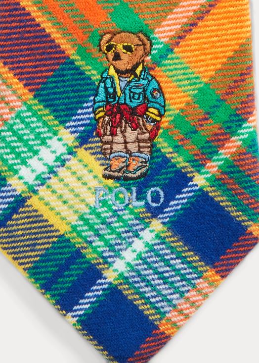 cravate en flanelle à carreaux polo bear 46T60T2519 Hommes Ralph Lauren multi orange/royal