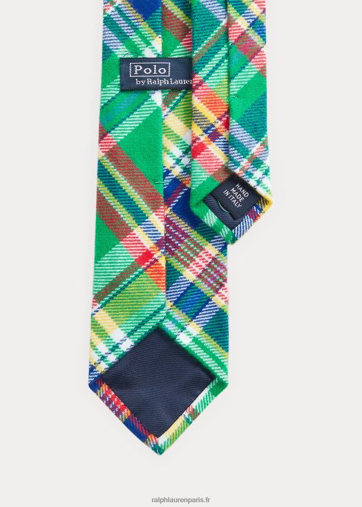 cravate en flanelle de coton à carreaux 46T60T2532 Hommes Ralph Lauren multi vert/jaune