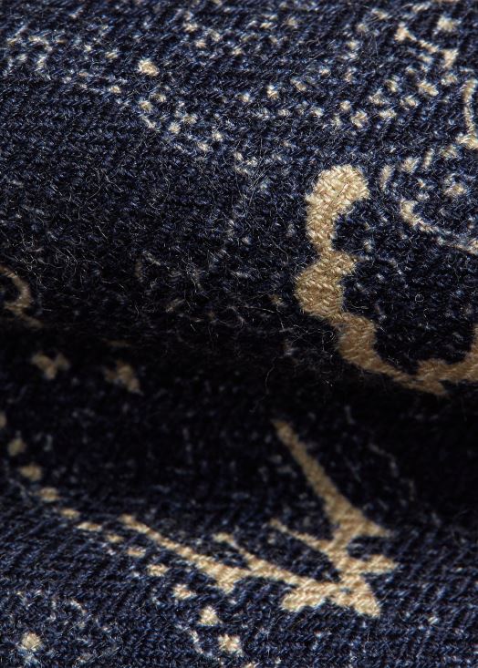 cravate en laine et soie à motif cachemire fait main 46T60T8840 Hommes Ralph Lauren marine