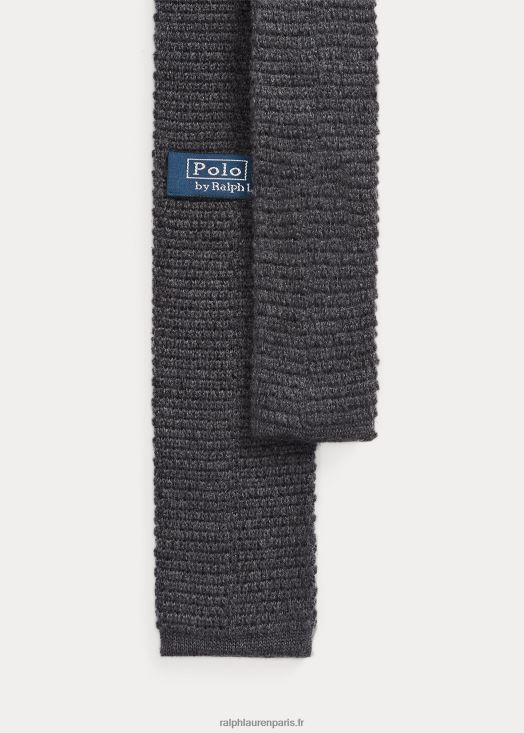 cravate en laine tricotée 46T60T2524 Hommes Ralph Lauren gris