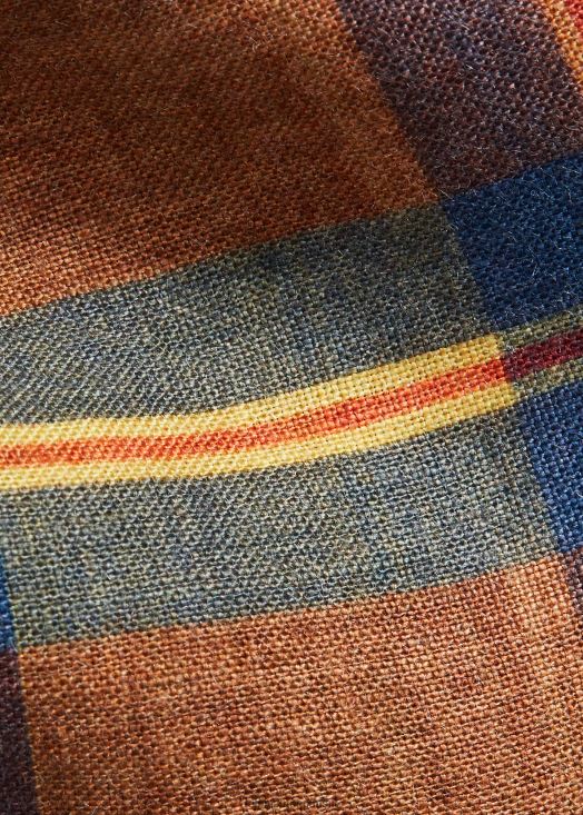 cravate en lin à imprimé madras fait main 46T60T2230 Hommes Ralph Lauren marine/rouge/jaune/multi