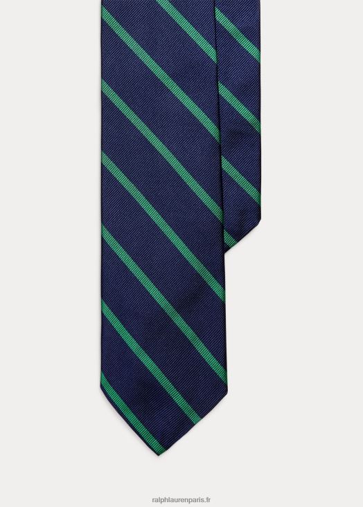 cravate en reps de soie à rayures 46T60T2249 Hommes Ralph Lauren marine/vert