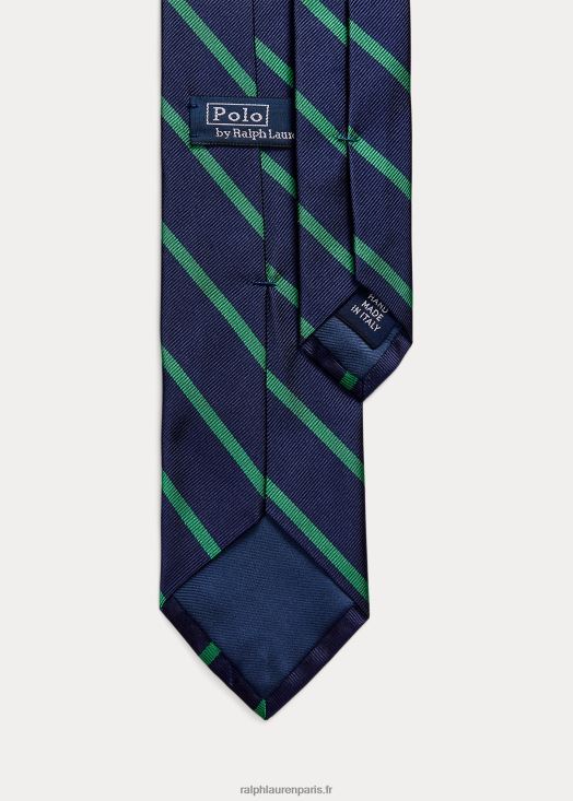 cravate en reps de soie à rayures 46T60T2249 Hommes Ralph Lauren marine/vert