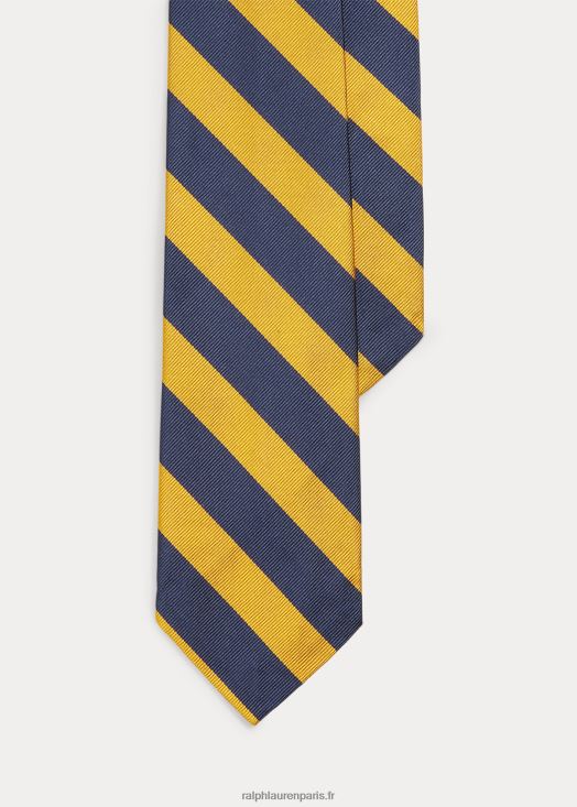 cravate en reps de soie à rayures 46T60T2260 Hommes Ralph Lauren marine/or