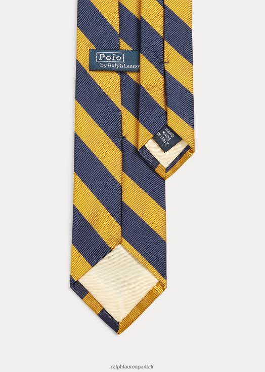 cravate en reps de soie à rayures 46T60T2260 Hommes Ralph Lauren marine/or