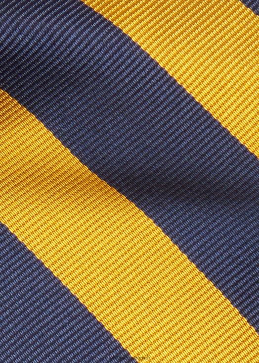 cravate en reps de soie à rayures 46T60T2260 Hommes Ralph Lauren marine/or