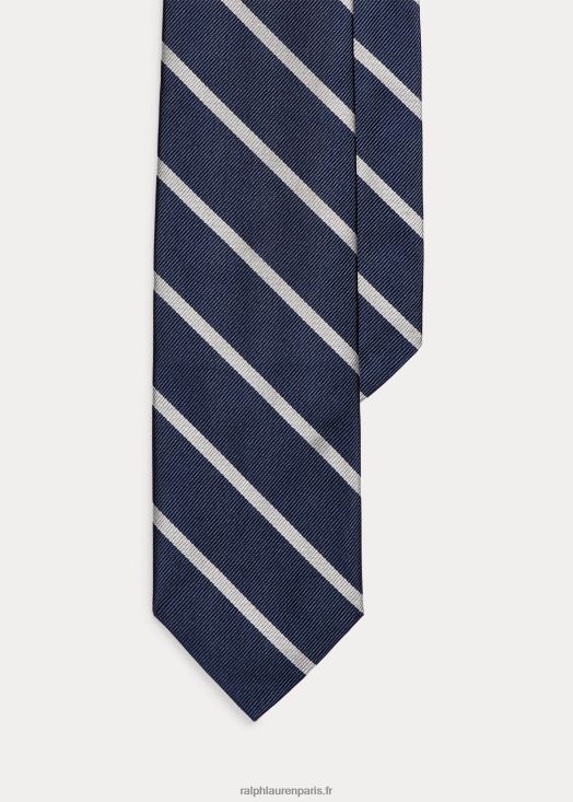 cravate en reps de soie à rayures 46T60T2261 Hommes Ralph Lauren marine/blanc
