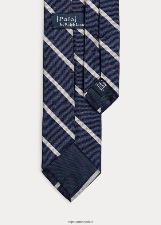 cravate en reps de soie à rayures 46T60T2261 Hommes Ralph Lauren marine/blanc