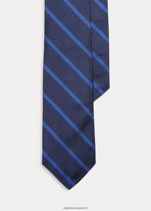cravate en reps de soie à rayures 46T60T2266 Hommes Ralph Lauren marine/blanc