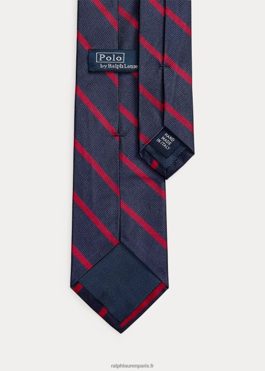 cravate en reps de soie à rayures 46T60T2267 Hommes Ralph Lauren marine/rouge