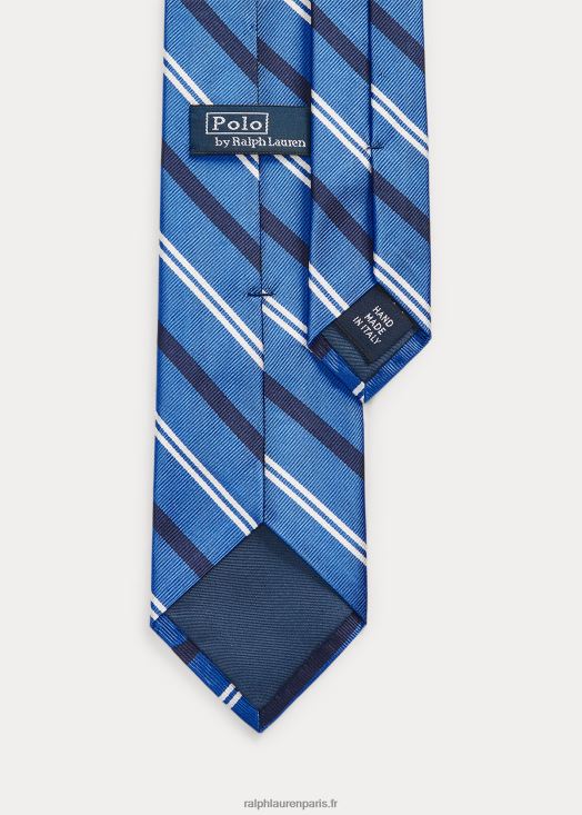 cravate en reps de soie à rayures 46T60T2509 Hommes Ralph Lauren bleu