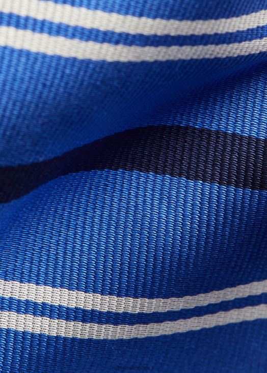 cravate en reps de soie à rayures 46T60T2509 Hommes Ralph Lauren bleu