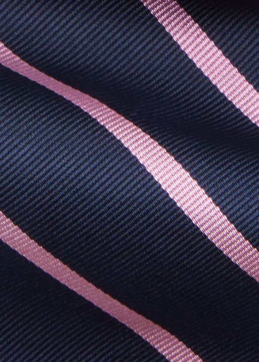 cravate en reps de soie à rayures d'inspiration vintage 46T60T2413 Hommes Ralph Lauren marine/rose