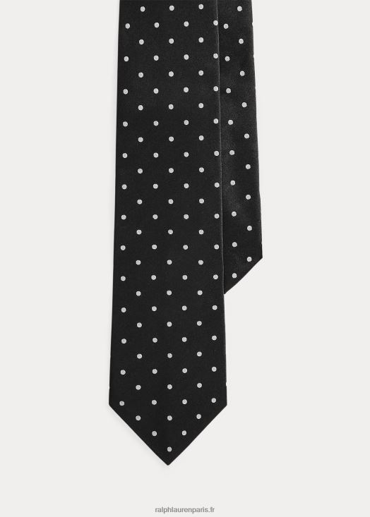 cravate en satin de soie à pois 46T60T2684 Hommes Ralph Lauren noir