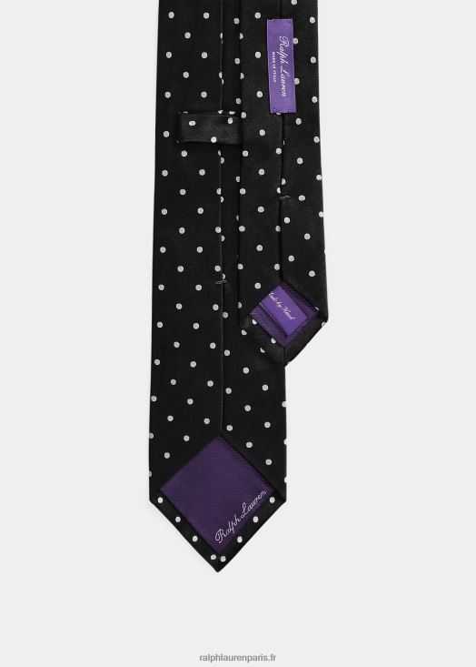 cravate en satin de soie à pois 46T60T2684 Hommes Ralph Lauren noir