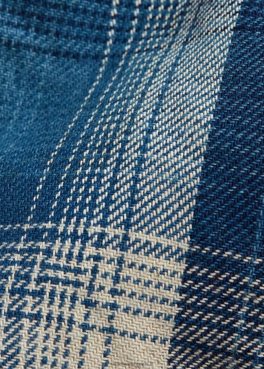 cravate en sergé de jaspe à carreaux fait main 46T60T8836 Hommes Ralph Lauren indigo/crème