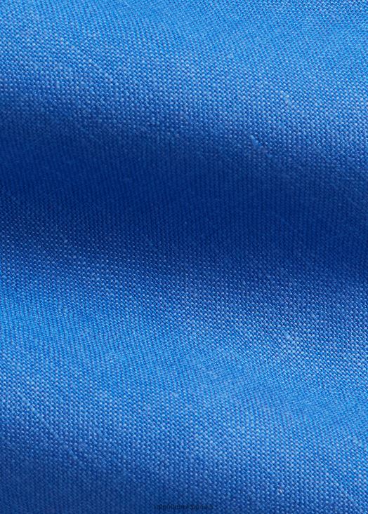 cravate en sergé de soie et de lin 46T60T8942 Hommes Ralph Lauren bleu copen classique
