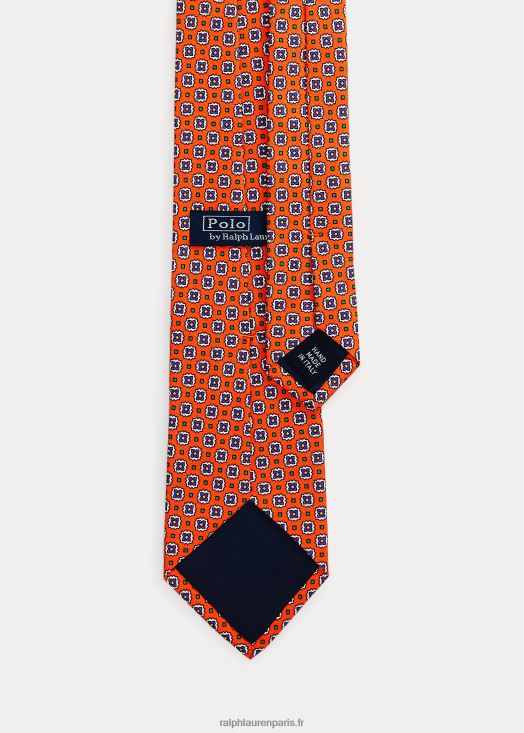 cravate en soie imprimée 46T60T2402 Hommes Ralph Lauren orange
